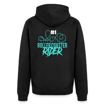 Rollercoaster Rider Montagnes russes - Veste à capuche bio Premium Unisexe - noir - Dos - Nico (187cm)