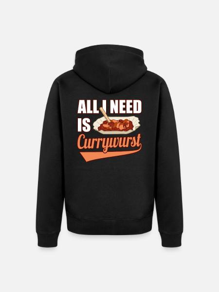 Currywurst - Unisex Premium Organic Zip Hoodie - black