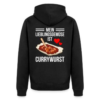 Currywurst - Unisex Premium Organic Zip Hoodie - black - Back - Nico (187cm)