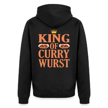 Currywurst - Unisex Premium Bio Zip Hoodie - Schwarz - Hinten - Nico (187cm)