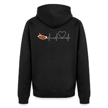Currywurst - Unisex Premium Organic Zip Hoodie - black - Back - Nico (187cm)
