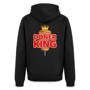 Döner - Unisex Premium Bio Zip Hoodie - Schwarz - Hinten - Nico (187cm)