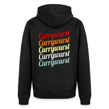 Currywurst - Unisex Premium Organic Zip Hoodie - black - Back - Nico (187cm)