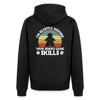 Brettspiel Nerd Geschenke Board Games - Unisex Premium Bio Zip Hoodie - Schwarz - Hinten - Nico (187cm)