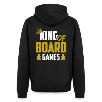 Brettspiel Nerd Geschenke Board Games - Unisex Premium Bio Zip Hoodie - Schwarz - Hinten - Nico (187cm)