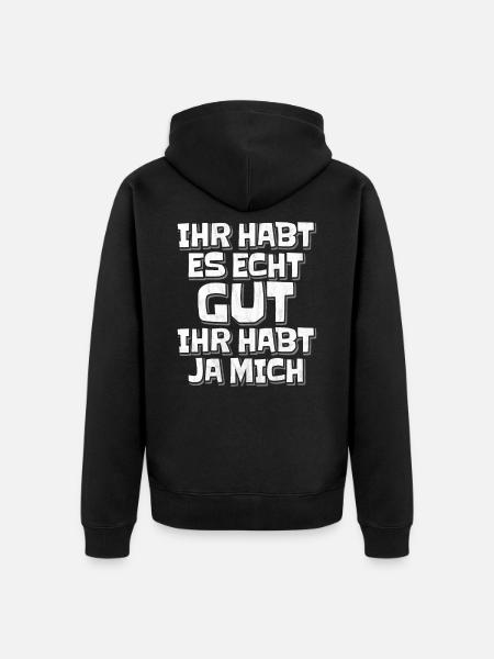 Lustiger Spruch - Unisex Premium Bio Zip Hoodie - Schwarz