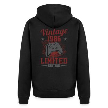 Zocker Videospiel Geburtstag Gamer Geboren In 1986 - Unisex Premium Bio Zip Hoodie - Schwarz - Hinten - Nico (187cm)
