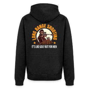 Sniper Monkey Gift. - Unisex Premium Organic Zip Hoodie - black - Back - Nico (187cm)