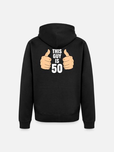 50th birthday - Unisex Premium Organic Zip Hoodie - black