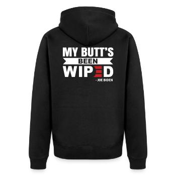 Joe Biden - Unisex Premium Bio Zip Hoodie - Schwarz - Hinten - Nico (187cm)