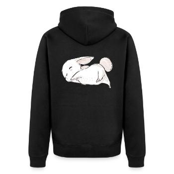 Cute Rabbit Animal Easter - Unisex Premium Organic Zip Hoodie - black - Back - Nico (187cm)