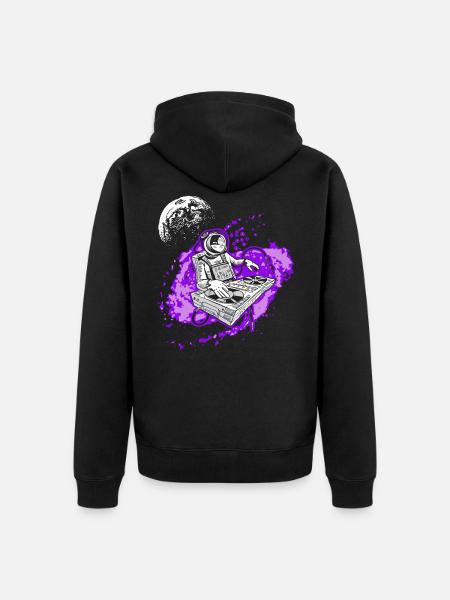 Techno Astronaut Music Raver - Unisex Premium Organic Zip Hoodie - black