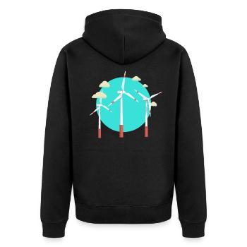 Wind power Wind turbine Wind turbine - Unisex Premium Organic Zip Hoodie - black - Back - Nico (187cm)