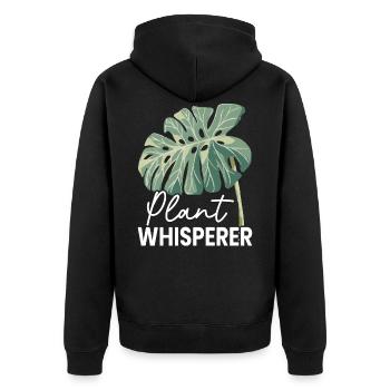 Plant Whisperer Agriculture Farmer - Unisex Premium Organic Zip Hoodie - black - Back - Nico (187cm)