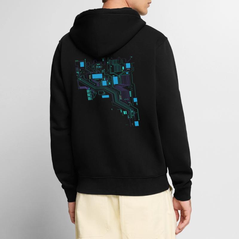 Computer Cpu Informatiker Hacker Unisex Premium Bio Zip Hoodie
