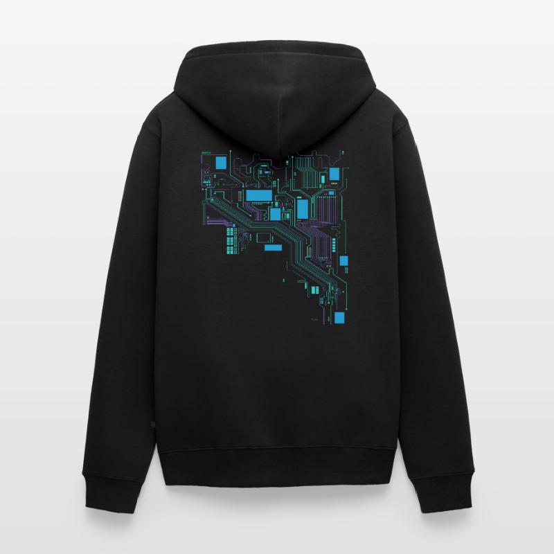Computer Cpu Informatiker Hacker Unisex Premium Bio Zip Hoodie