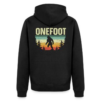 Un pied De Bigfoot Amputé prothèse - Veste à capuche bio Premium Unisexe - noir - Dos - Nico (187cm)