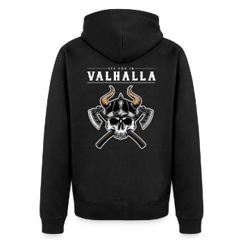 See You In Valhalla Viking Nordique - Veste à capuche bio Premium Unisexe - noir - Dos - Nico (187cm)