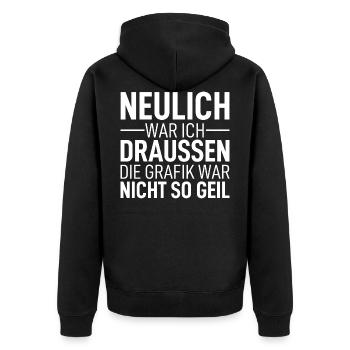 Level Gamer Gaming Geek Computer Controller Zocker - Unisex Premium Bio Zip Hoodie - Schwarz - Hinten - Nico (187cm)