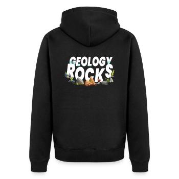 Geology Rocks Geology Steine Sammeln - Unisex Premium Bio Zip Hoodie - Schwarz - Hinten - Nico (187cm)