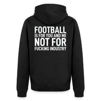 JGA Bier Biermarke Beer Fusion Bauch Spruch Lustig - Unisex Premium Bio Zip Hoodie - Schwarz - Hinten - Nico (187cm)