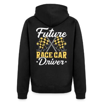 Future Race Car Driver Drag Racing Rennfahrer - Unisex Premium Bio Zip Hoodie - Schwarz - Hinten - Nico (187cm)