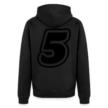 5 Number symbol - Unisex Premium Organic Zip Hoodie - black - Back - Nico (187cm)