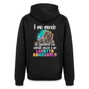 Mondo colorato Lagotto romagnolo canne - Veste à capuche bio Premium Unisexe - noir - Dos - Nico (187cm)