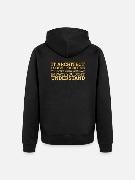 "IT-Architect Problems | IT-Architektur" - Unisex Premium Bio Zip Hoodie - Schwarz