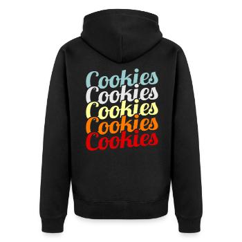 Biscuits - Unisex Premium Organic Zip Hoodie - black - Back - Nico (187cm)