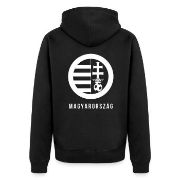 Ungarn Ungarisch Lustig Geschenk - Unisex Premium Bio Zip Hoodie - Schwarz - Hinten - Nico (187cm)
