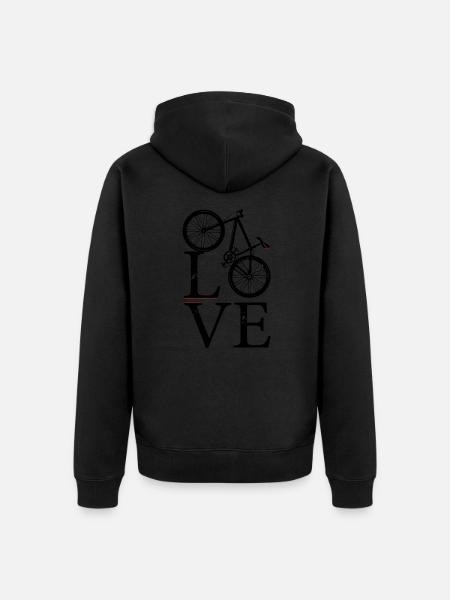 I Love Biking - Unisex Premium Organic Zip Hoodie - black