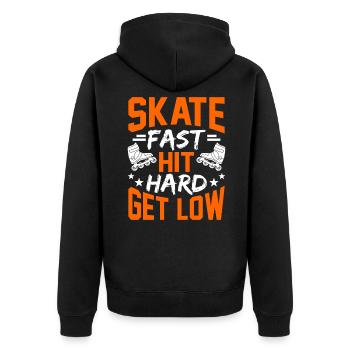 Inline skating - Unisex Premium Organic Zip Hoodie - black - Back - Nico (187cm)