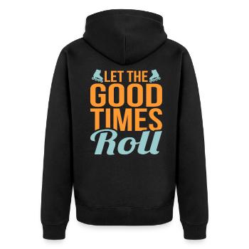 Inline skating - Unisex Premium Organic Zip Hoodie - black - Back - Nico (187cm)