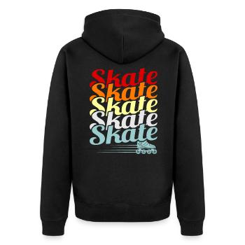 Inline skating - Unisex Premium Organic Zip Hoodie - black - Back - Nico (187cm)