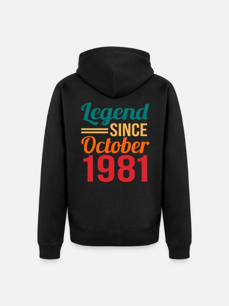 1981 - Unisex Premium Organic Zip Hoodie - black