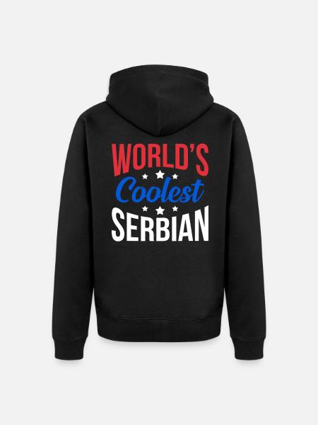 Serbia - Unisex Premium Organic Zip Hoodie - black