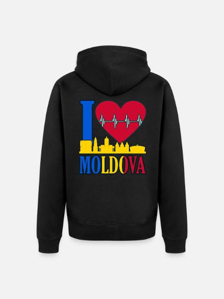 Moldova - Unisex Premium Organic Zip Hoodie - black