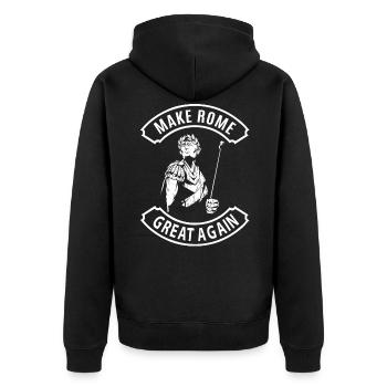 Julius Caesar Rome Italy Roman Empire - Unisex Premium Organic Zip Hoodie - black - Back - Nico (187cm)
