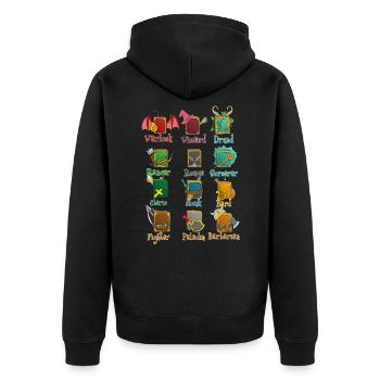 Rollenspiel RPG Roleplay Pen & Paper - Unisex Premium Bio Zip Hoodie - Schwarz - Hinten - Nico (187cm)
