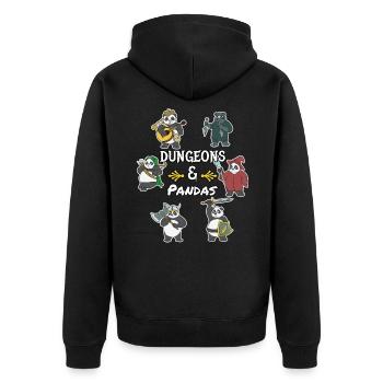 Rollenspiel RPG Roleplay Pen & Paper - Unisex Premium Bio Zip Hoodie - Schwarz - Hinten - Nico (187cm)