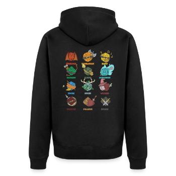 RpG Role Play Pen & Paper - Unisex Premium Organic Zip Hoodie - black - Back - Nico (187cm)