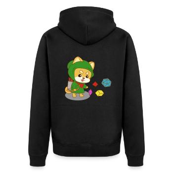 Rollenspiel RPG Roleplay Pen & Paper - Unisex Premium Bio Zip Hoodie - Schwarz - Hinten - Nico (187cm)