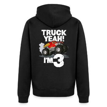 3ème anniversaire Monster Truck - Veste à capuche bio Premium Unisexe - noir - Dos - Nico (187cm)