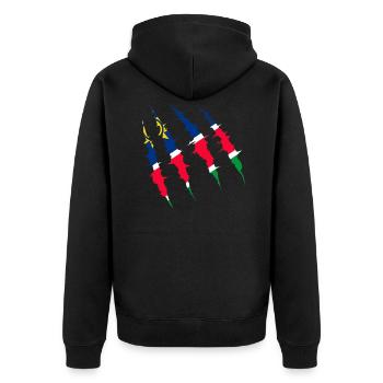 Namibia - Unisex Premium Bio Zip Hoodie - Schwarz - Hinten - Nico (187cm)