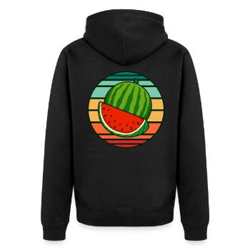 Pastèque - Veste à capuche bio Premium Unisexe - noir - Dos - Nico (187cm)