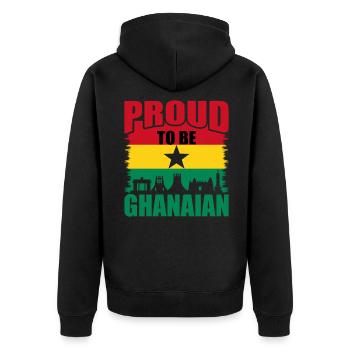 Ghana - Veste à capuche bio Premium Unisexe - noir - Dos - Nico (187cm)