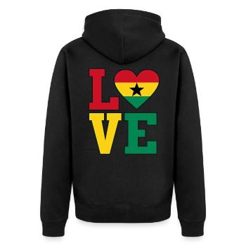 Ghana - Veste à capuche bio Premium Unisexe - noir - Dos - Nico (187cm)