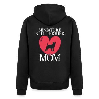 miniature bull terrier mom miniature bull terrier - Unisex Premium Organic Zip Hoodie - black - Back - Nico (187cm)