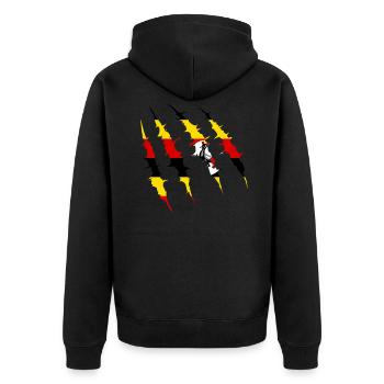 Uganda - Unisex Premium Bio Zip Hoodie - Schwarz - Hinten - Nico (187cm)